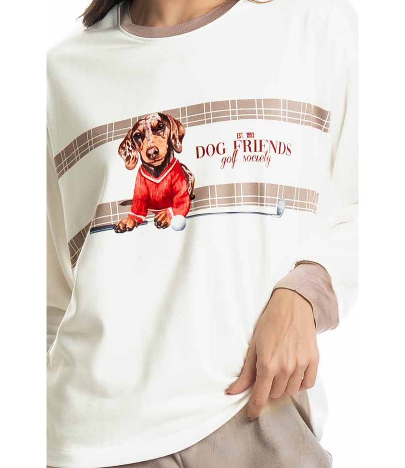 Pijama Feminino Longo Velvet Dogs Golf - Imagem 5 - Desktop