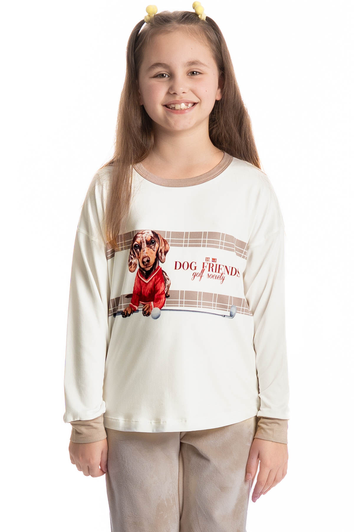 Pijama Longo Velvet Infantil Unissex Dogs Golf - Imagem 3 - Mobile