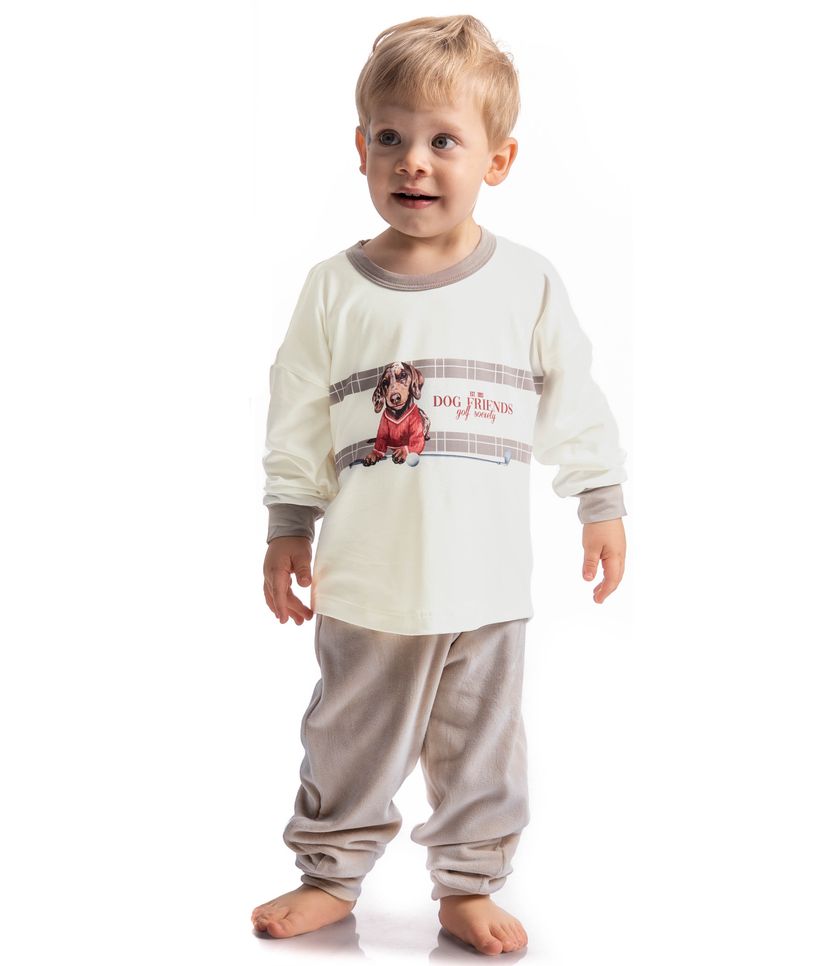 Pijama Longo Velvet Infantil Unissex Dogs Golf - Imagem 5 - Desktop