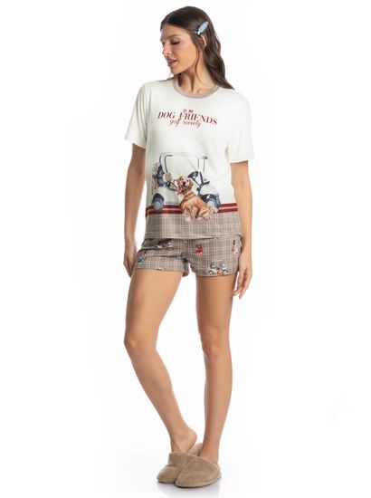 Pijama Feminino Curto Dogs Golf - Imagem 3 - Desktop