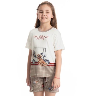 Pijama Curto Infantil Unissex Dogs Golf - Imagem 3 - Mobile