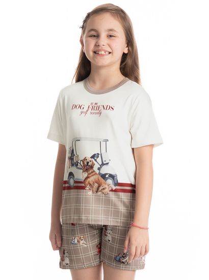 Pijama Curto Infantil Unissex Dogs Golf - Imagem 3 - Desktop