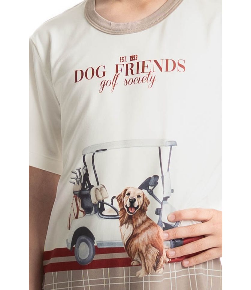 Pijama Curto Infantil Unissex Dogs Golf - Imagem 5 - Desktop