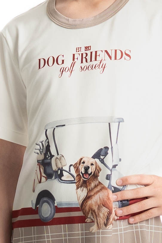 Pijama Curto Infantil Unissex Dogs Golf - Imagem 5 - Mobile