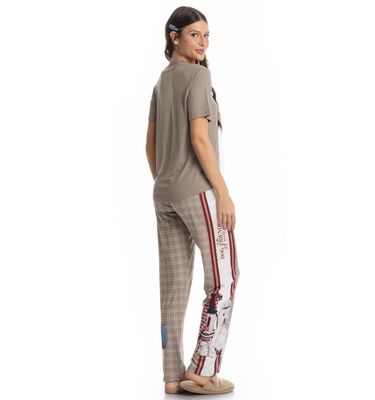 Pijama Feminino Longo Manga Curta Dogs Golf - Imagem 2 - Mobile