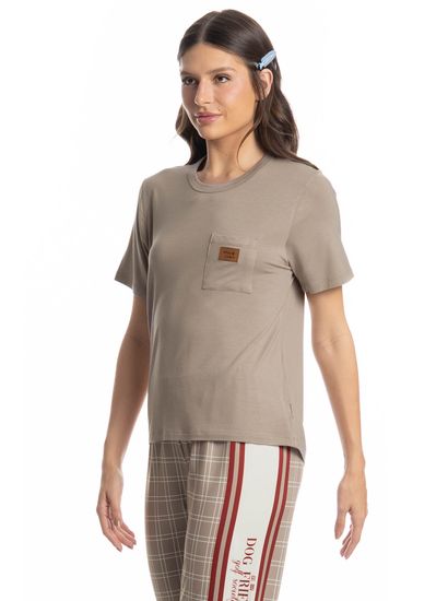 Pijama Feminino Longo Manga Curta Dogs Golf - Imagem 3 - Desktop