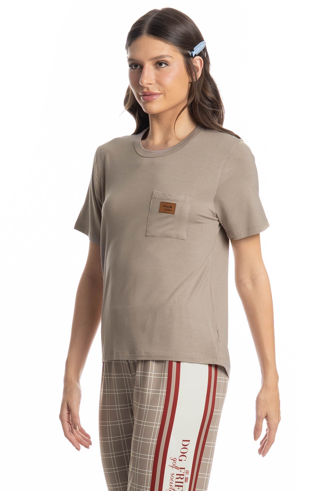 Pijama Feminino Longo Manga Curta Dogs Golf - Imagem 3 - Mobile
