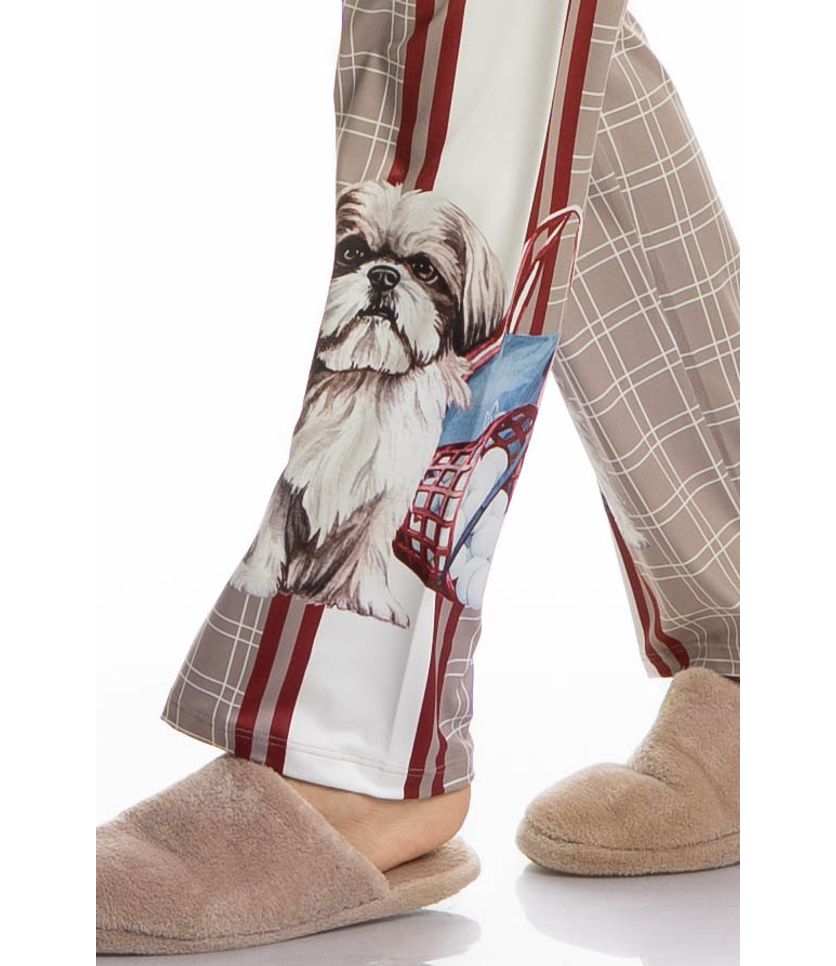 Pijama Feminino Longo Manga Curta Dogs Golf - Imagem 5 - Desktop