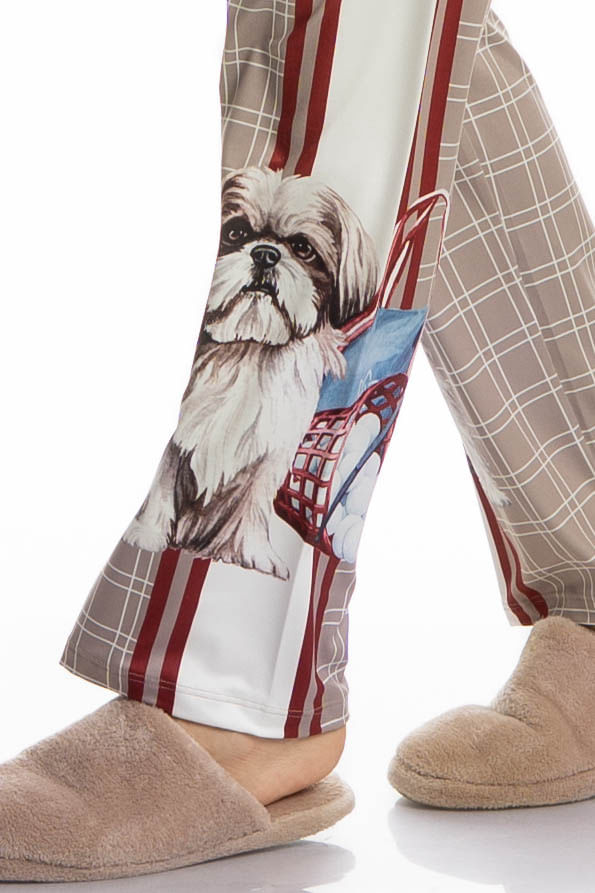 Pijama Feminino Longo Manga Curta Dogs Golf - Imagem 5 - Mobile