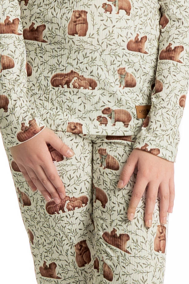 Pijama Longo Infantil Unissex Slim Capivara - Imagem 5 - Mobile