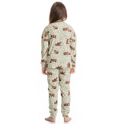 Pijama Infantil Longo Velvet Unissex Capivara - Imagem 2 - Mobile