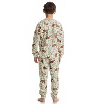 Pijama Infantil Longo Velvet Unissex Capivara - Imagem 4 - Mobile