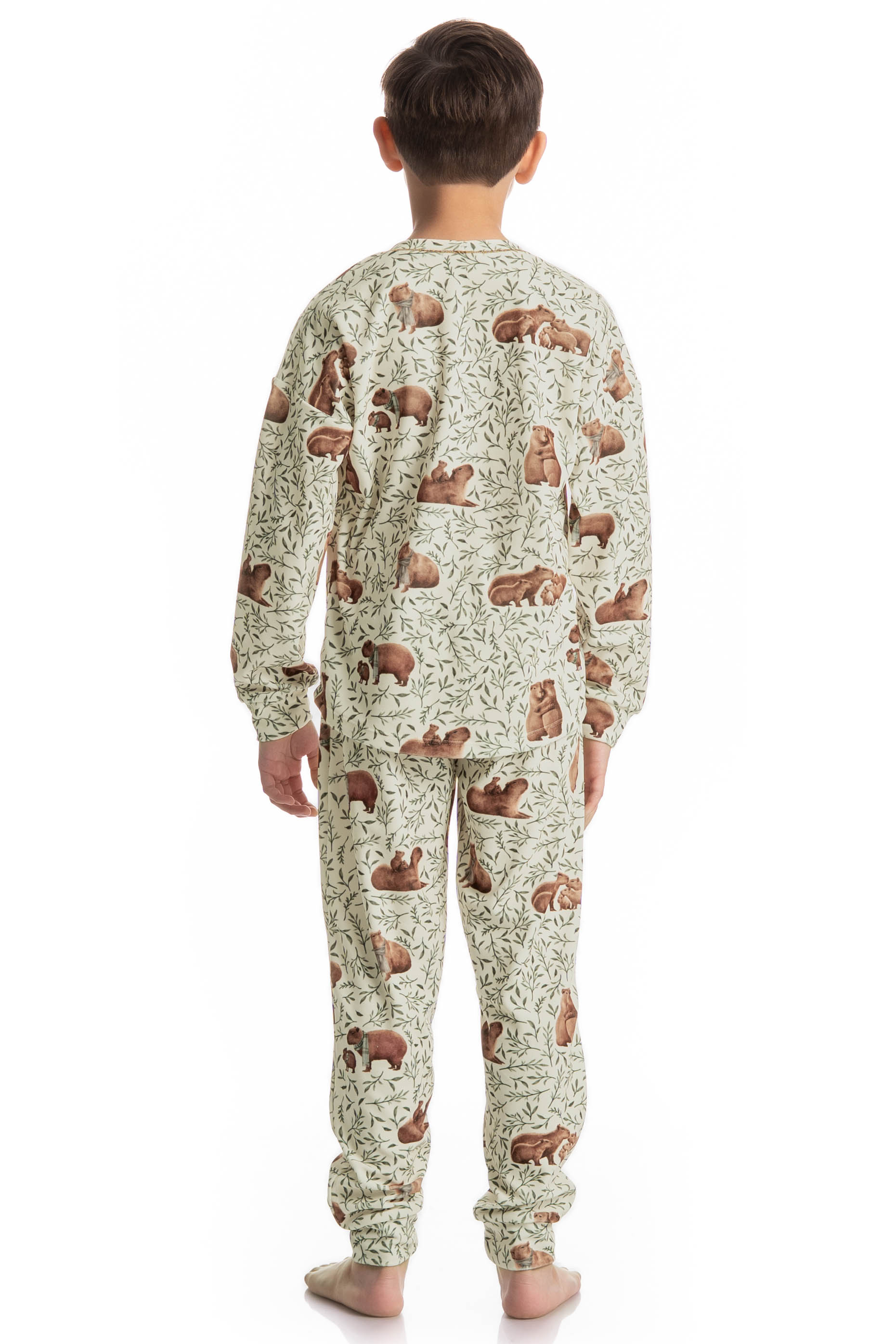 Pijama Infantil Longo Velvet Unissex Capivara - Imagem 4 - Mobile