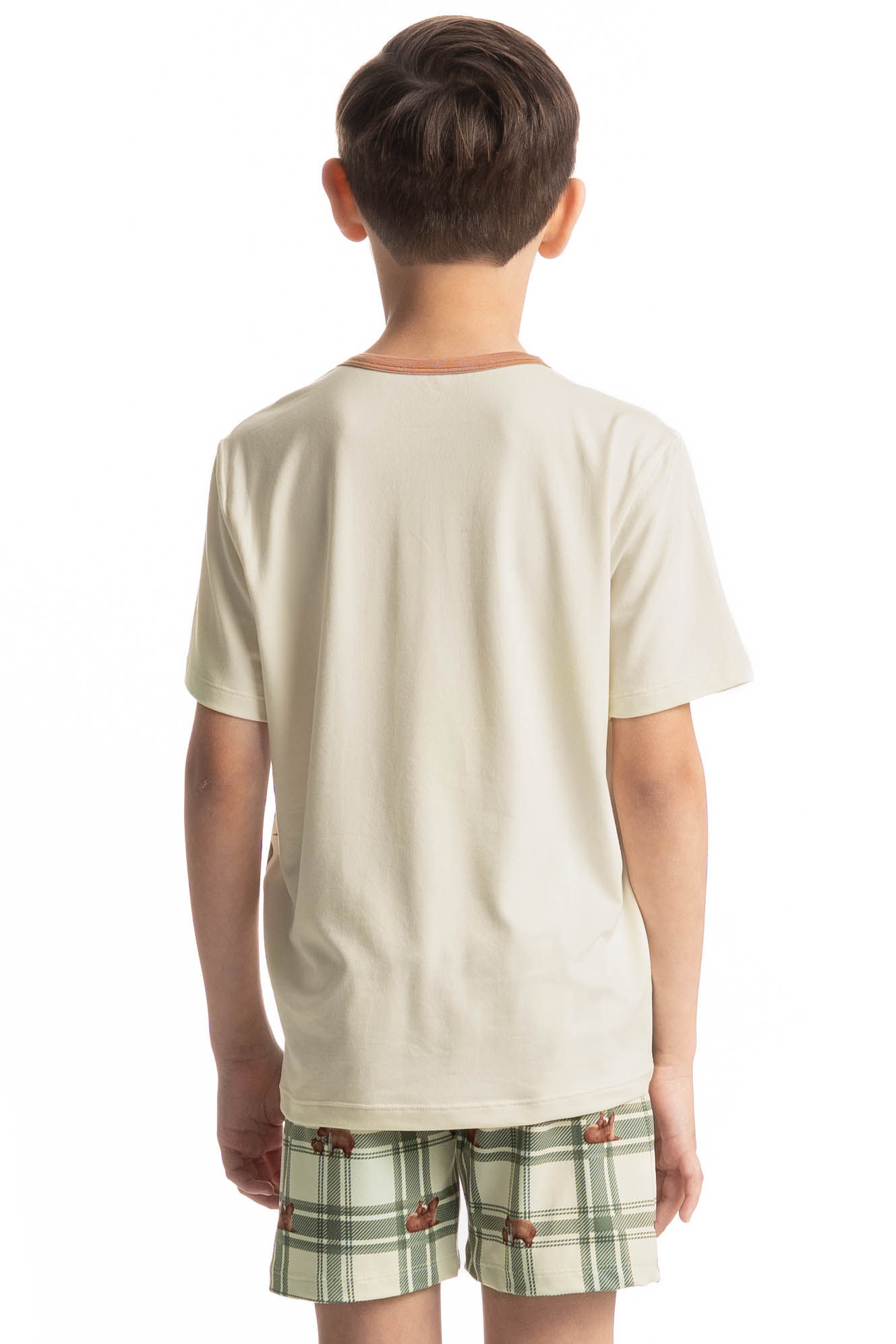 Pijama Curto Infantil Unissex Capivara Branco - Imagem 2