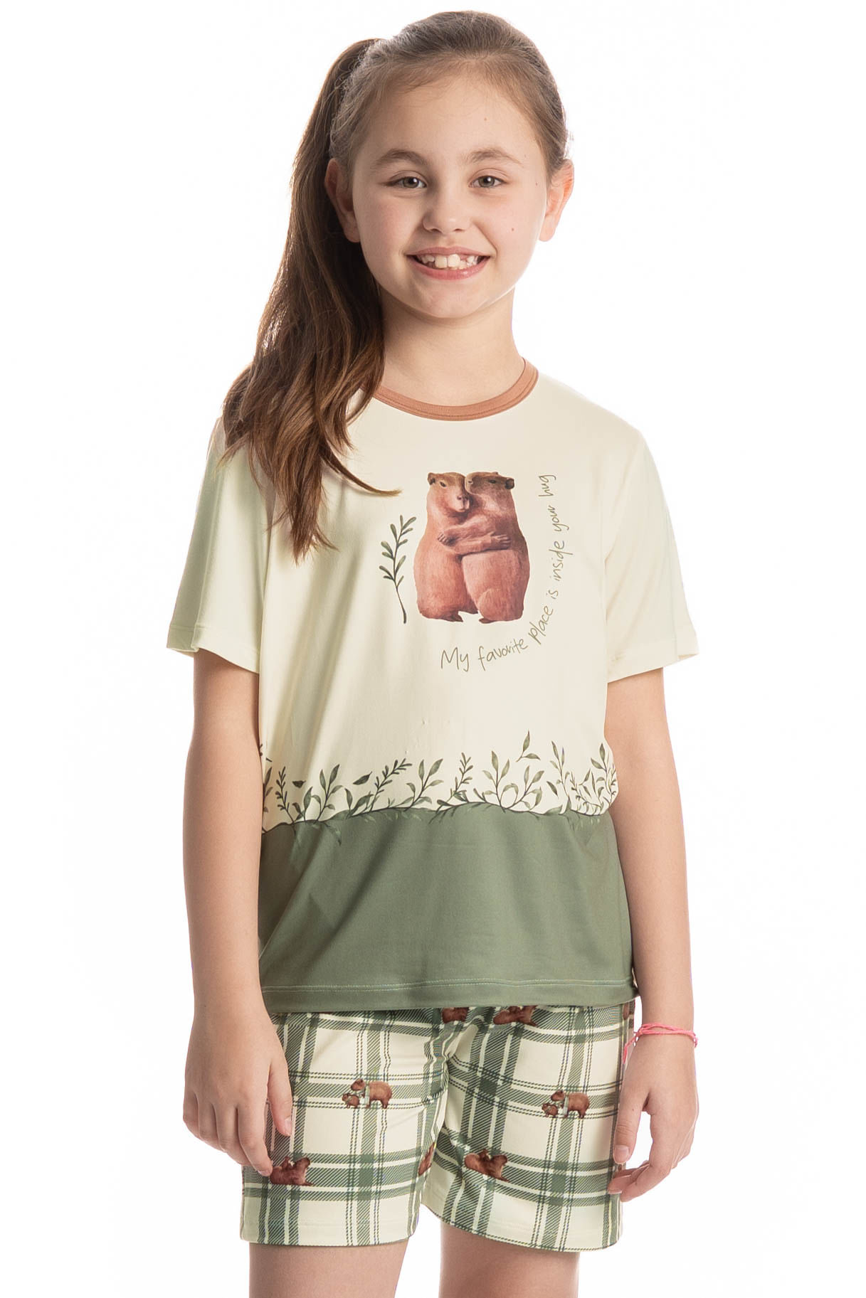 Pijama Curto Infantil Unissex Capivara - Imagem 3 - Mobile