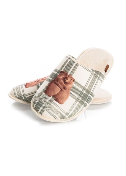 Chinelo Em Atoalhado Capivara Branco - Imagem 1