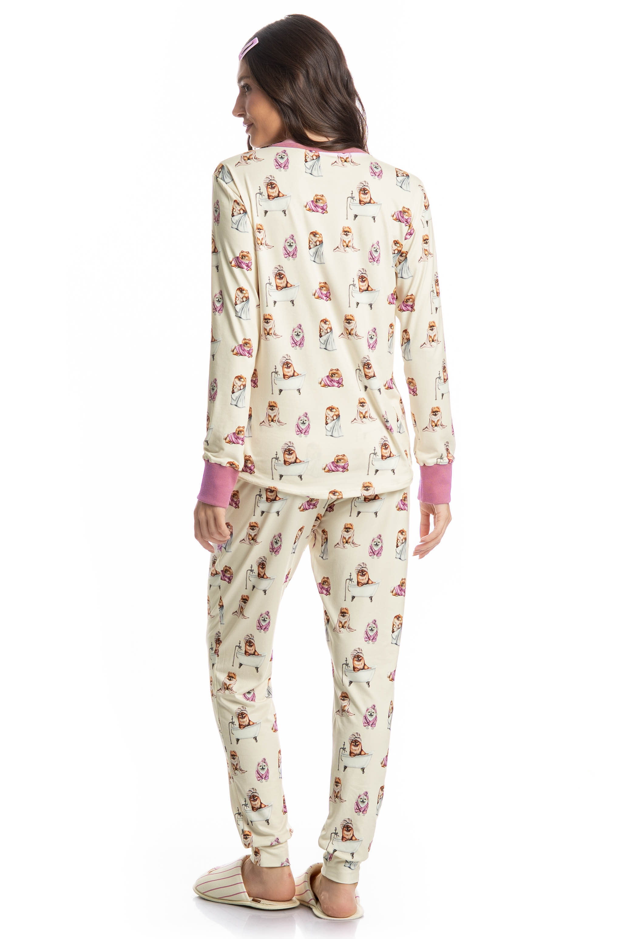 Pijama Feminino Longo Lyla Spa Branco - Imagem 2