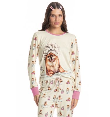 Pijama Feminino Longo Lyla Spa - Imagem 3 - Mobile