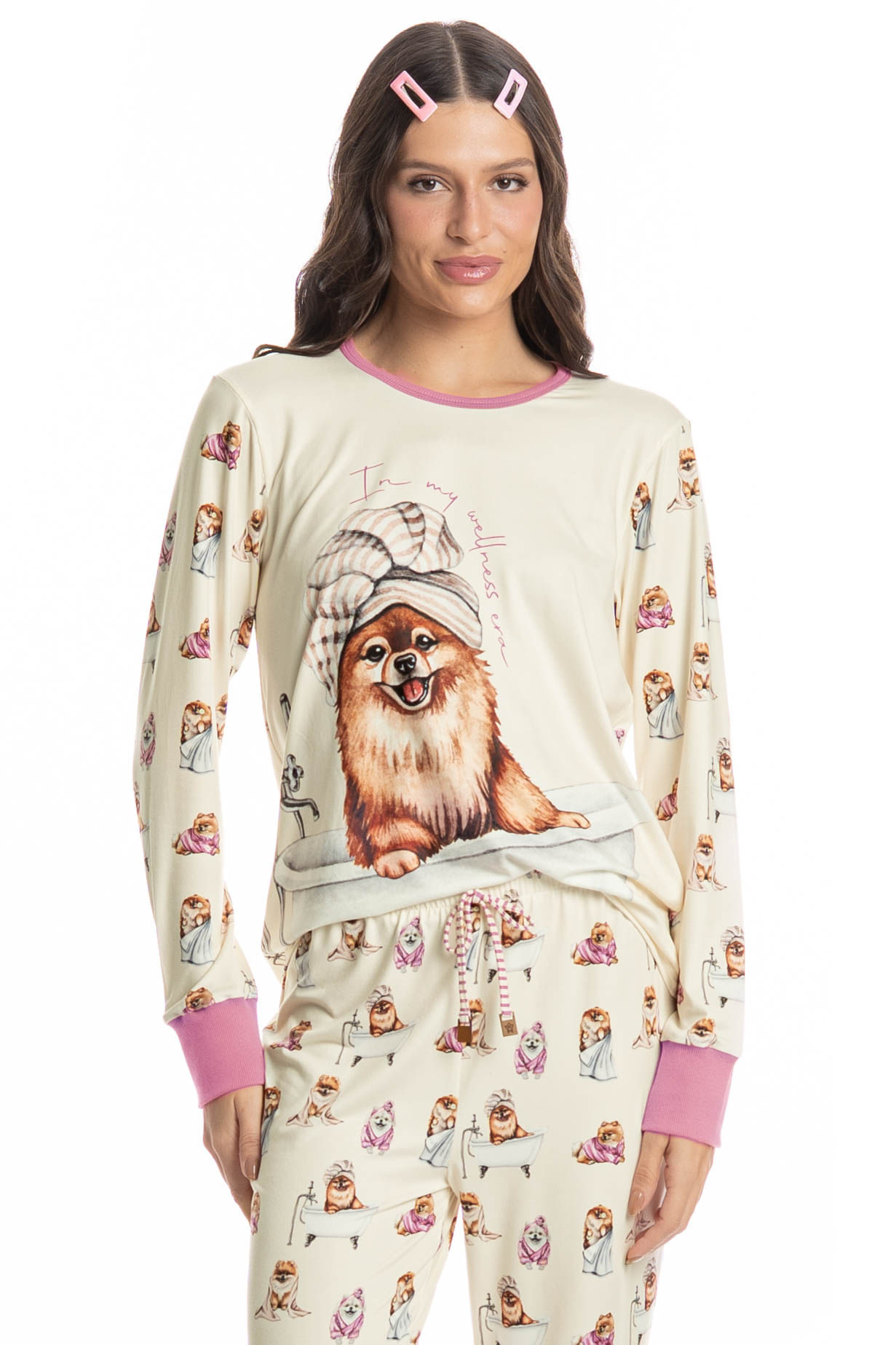Pijama Feminino Longo Lyla Spa - Imagem 3 - Mobile