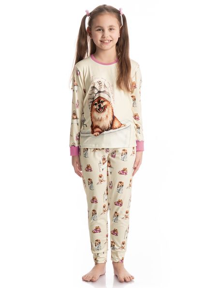 Pijama Longo Infantil Lyla Spa Branco - Imagem 1