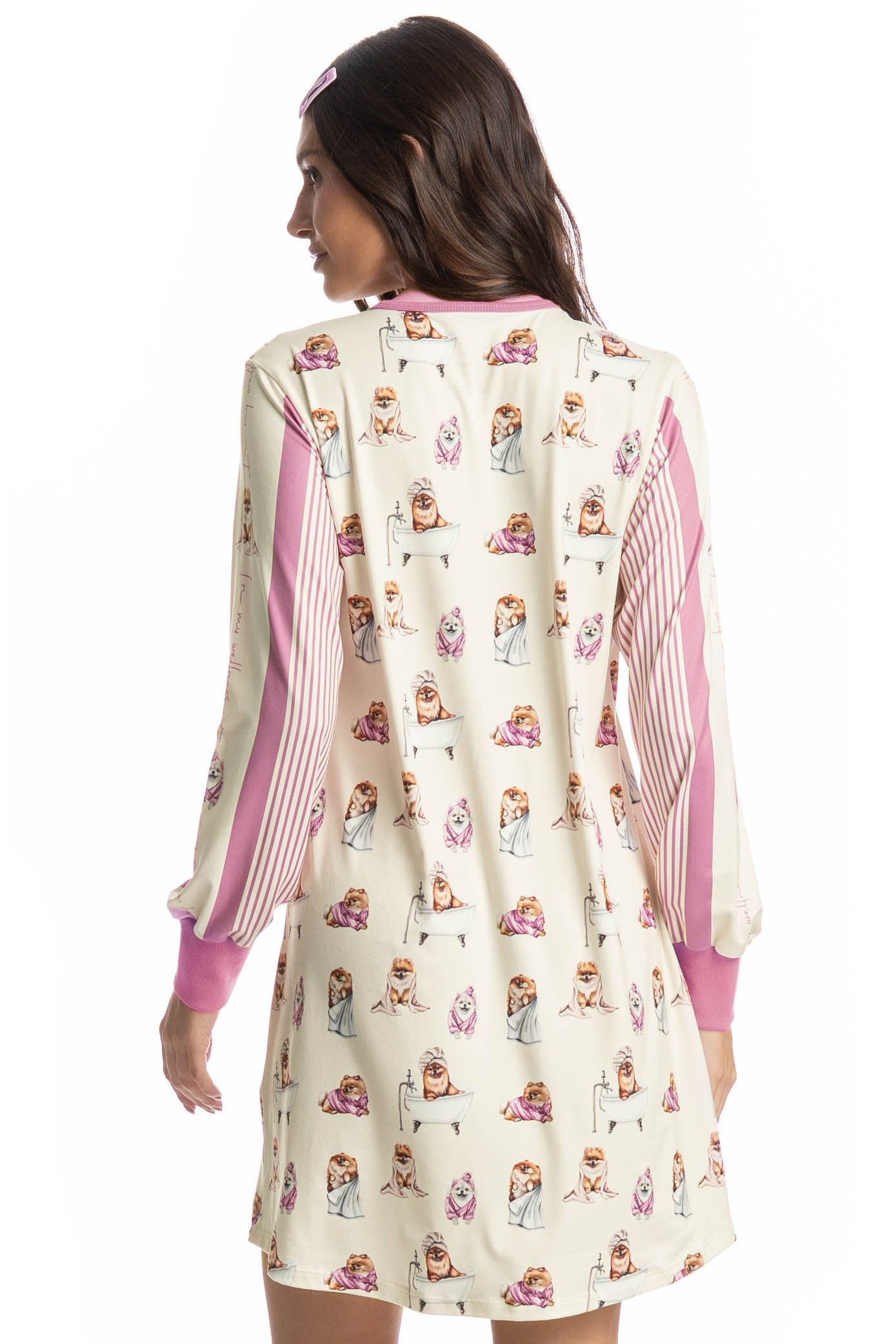 Camisão Curto Manga Longa Lyla Spa Branco - Imagem 2