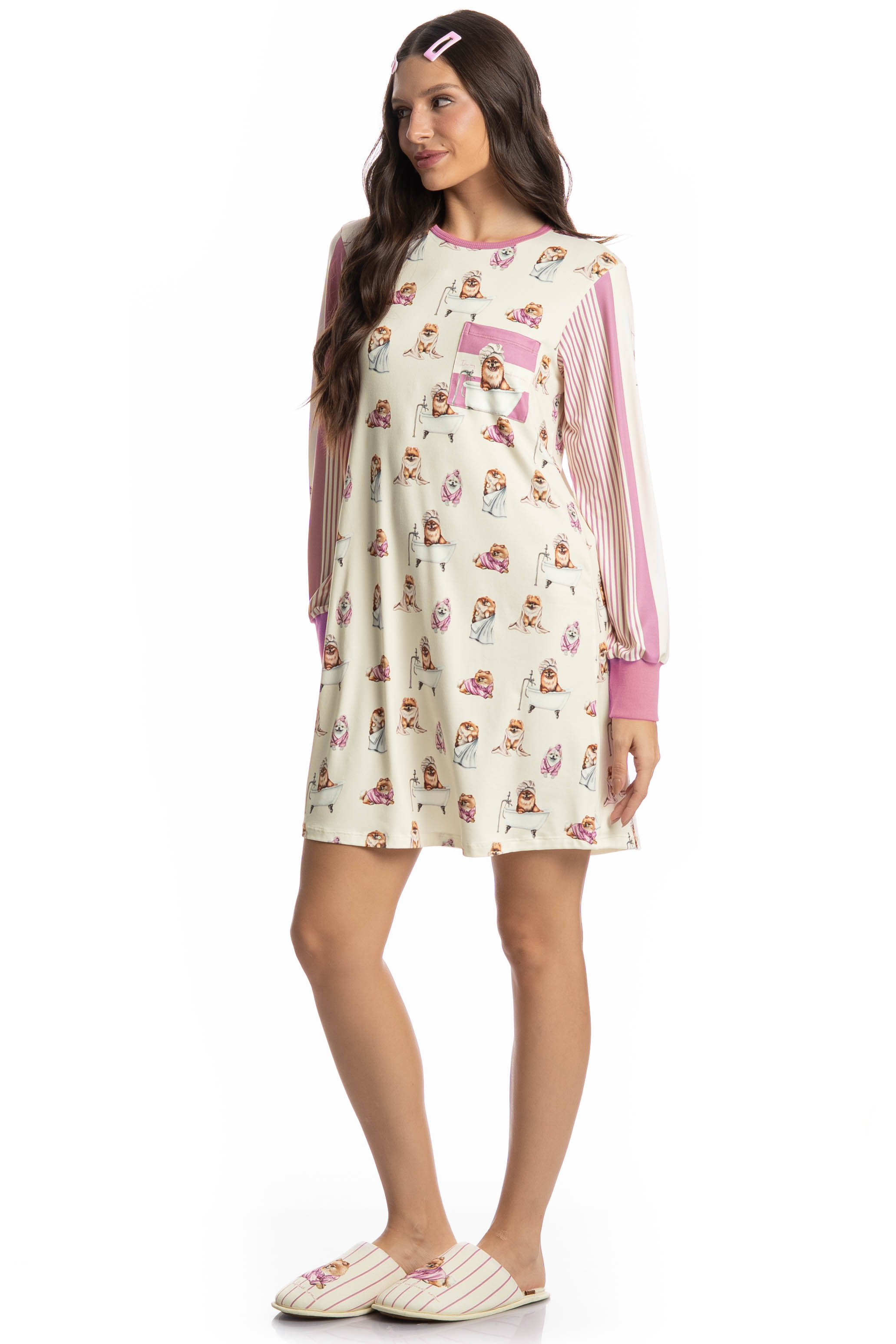 Camisão Curto Manga Longa Lyla Spa - Imagem 3 - Mobile