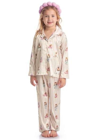 Pijama Longo Infantil Americano Lyla Spa Branco - Imagem 1