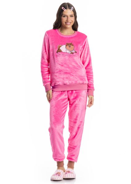 Pijama Longo Feminino Soft Lyla Spa Rosa-2 - Imagem 1