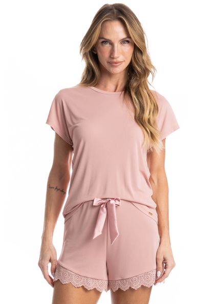 Pijama Feminino Curto Nani Rosa-3 - Imagem 1