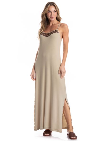 Camisola Feminina Longa Sofia Branco - Imagem 1