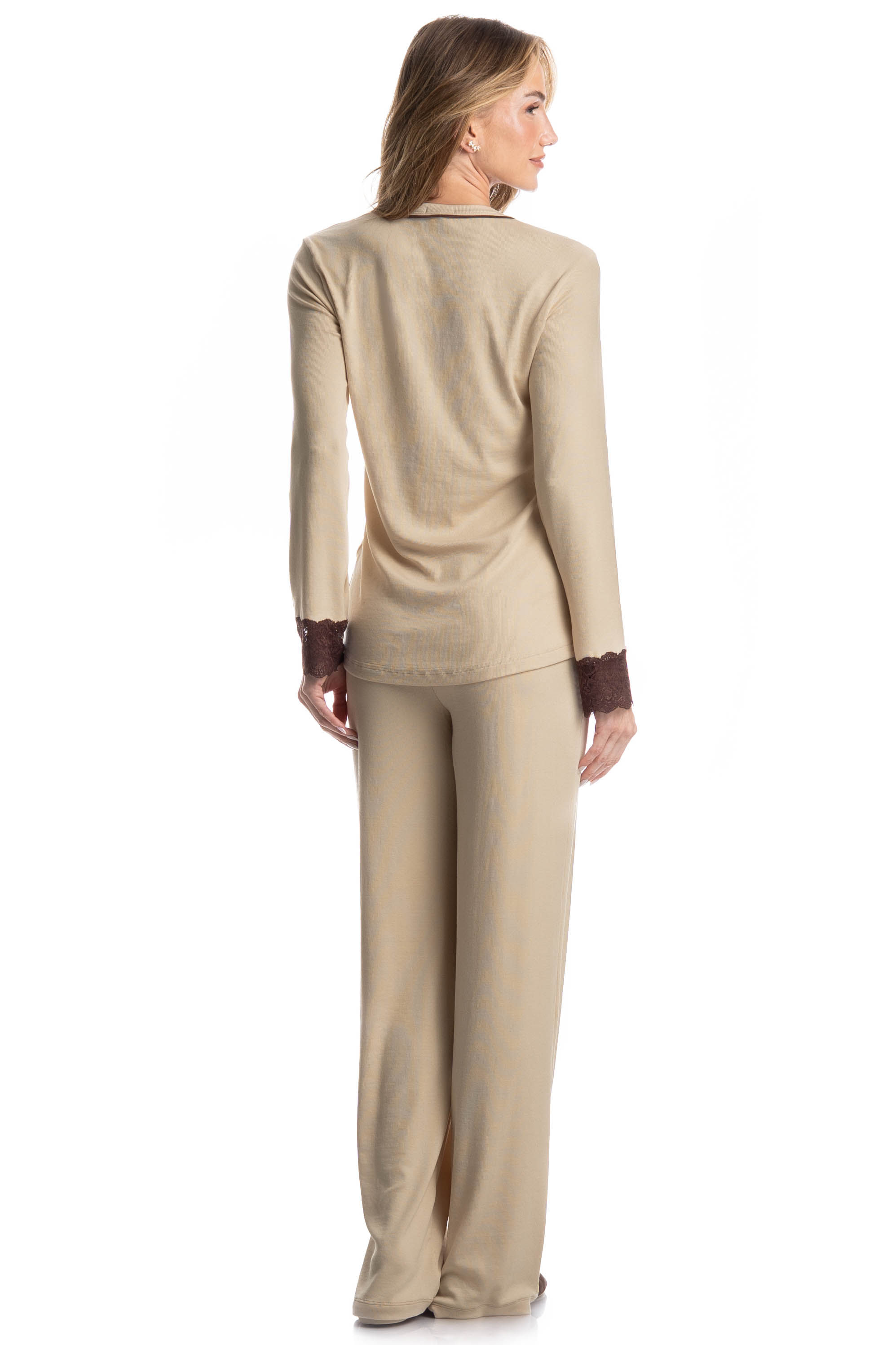 Pijama Feminino Longo Sofia Branco - Imagem 2
