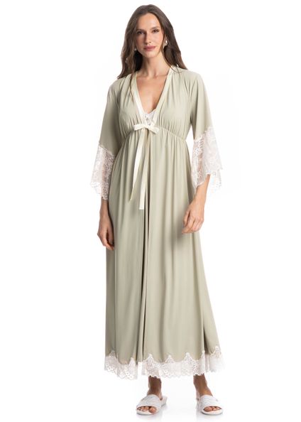 Robe Feminino Longo Gabriela Bege - Imagem 1