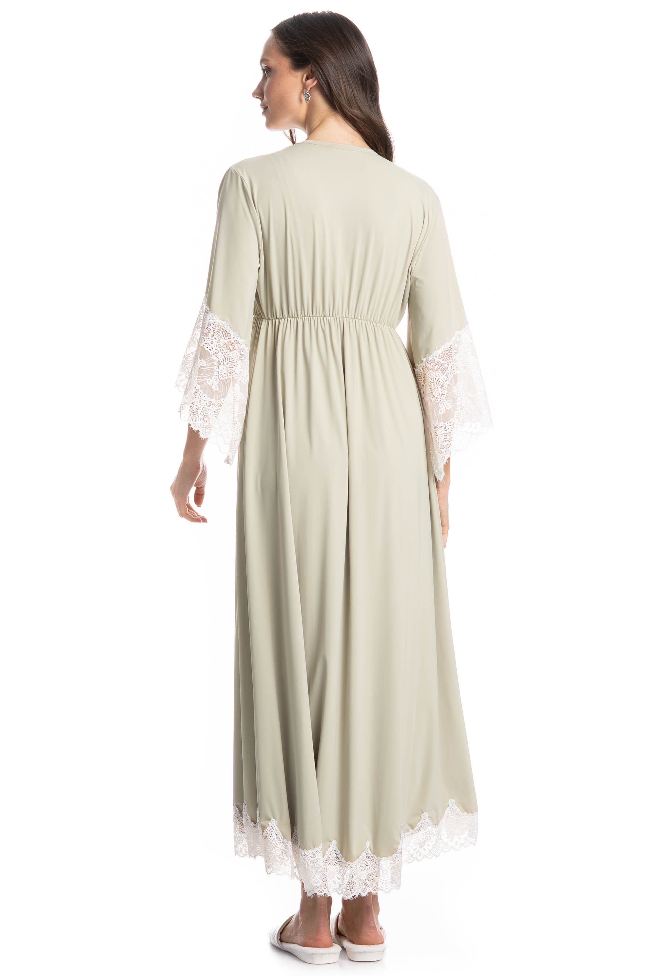 Robe Feminino Longo Gabriela Bege - Imagem 2