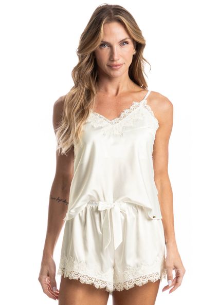 Short Doll Feminino Mini Violeta Branco - Imagem 1