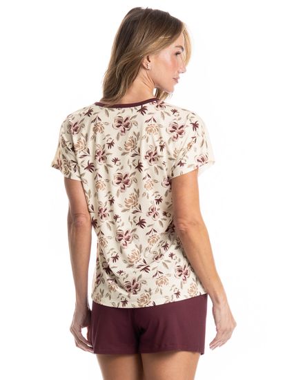 Pijama Feminino Curto Flora - Imagem 2 - Desktop