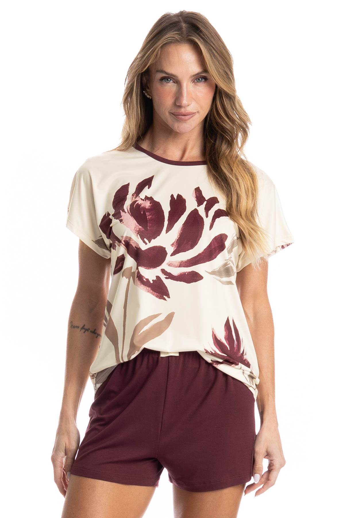 Pijama Feminino Curto Flora - Imagem 1
