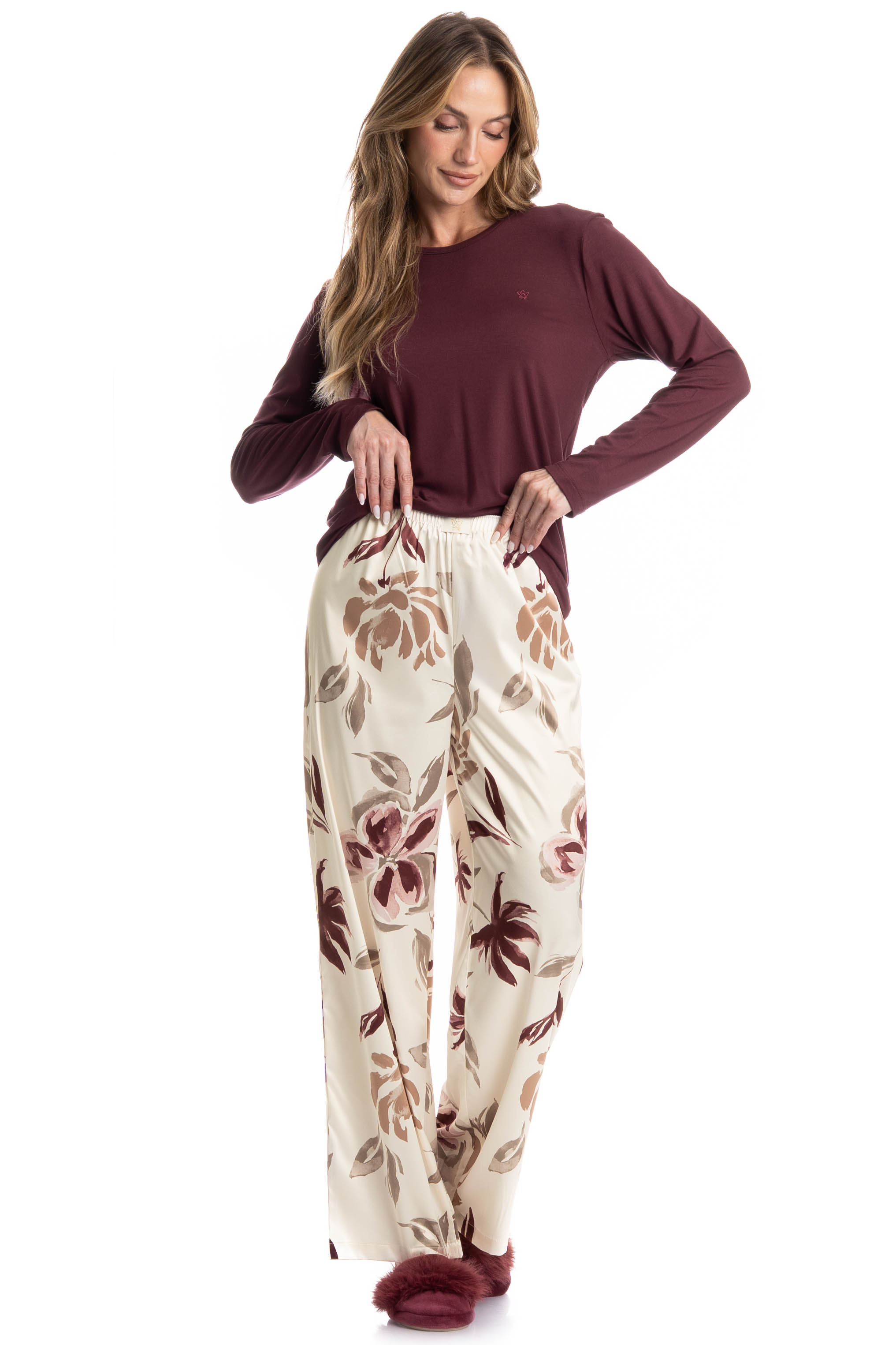 Pijama Longo Flora - Imagem 1