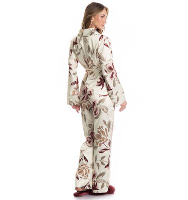 Pijama Feminino Longo Flora - Imagem 2 - Mobile