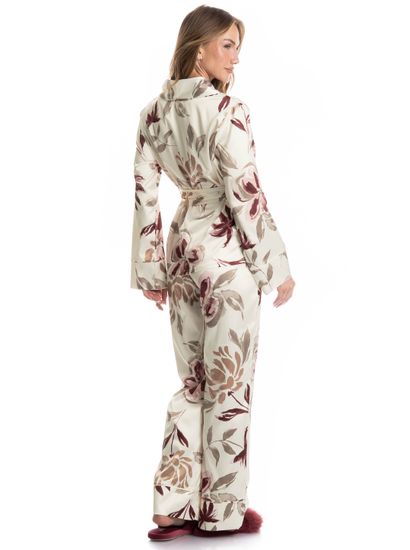 Pijama Feminino Longo Flora - Imagem 2 - Desktop