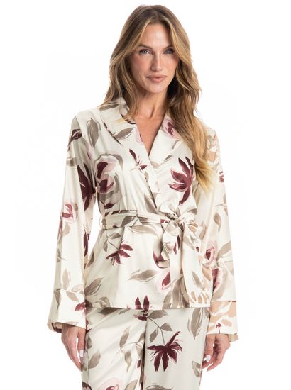 Pijama Feminino Longo Flora - Imagem 3 - Desktop