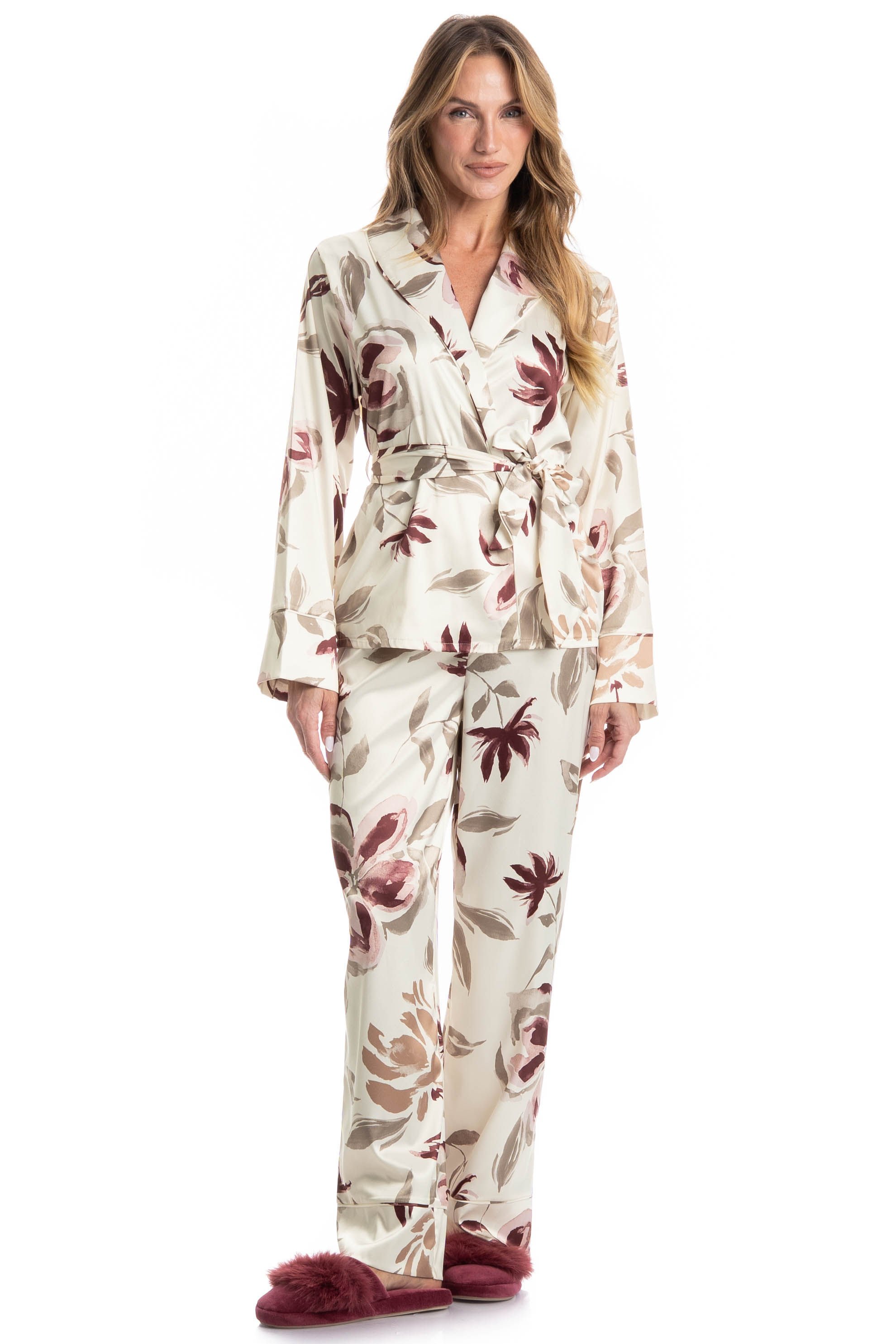 Pijama Feminino Longo Flora - Imagem 1