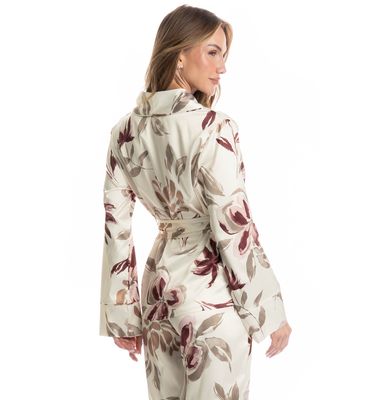 Pijama Feminino Longo Flora - Imagem 4 - Mobile