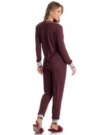 Pijama Feminino Longo Acácia - Imagem 2 - Desktop