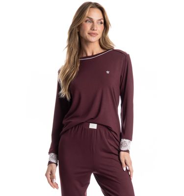 Pijama Feminino Longo Acácia - Imagem 3 - Mobile