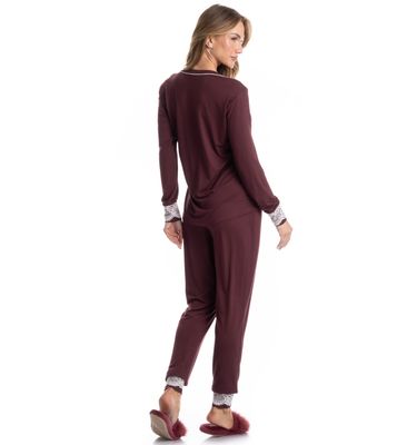 Pijama Feminino Longo Acácia - Imagem 2 - Mobile