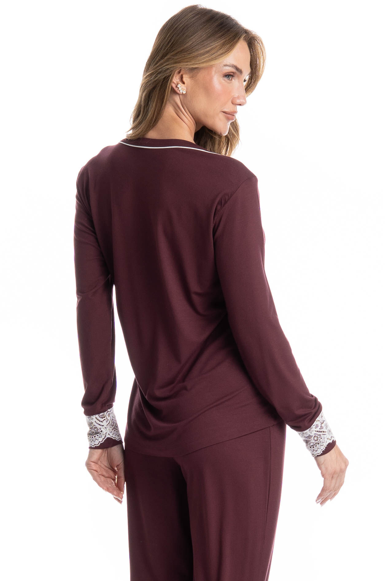 Pijama Feminino Longo Acácia - Imagem 4 - Mobile