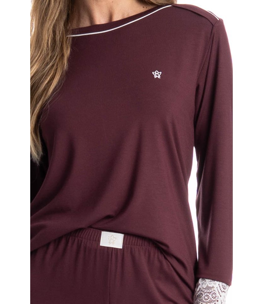 Pijama Feminino Longo Acácia - Imagem 5 - Desktop