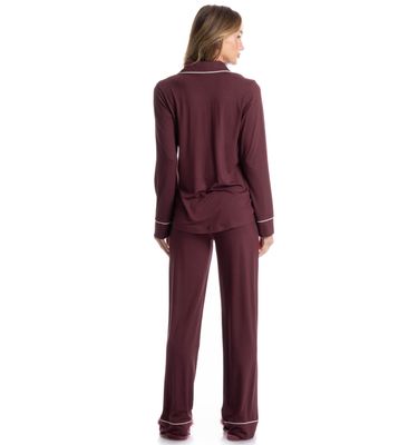 Pijama Feminino Longo Americano Acácia - Imagem 2 - Mobile
