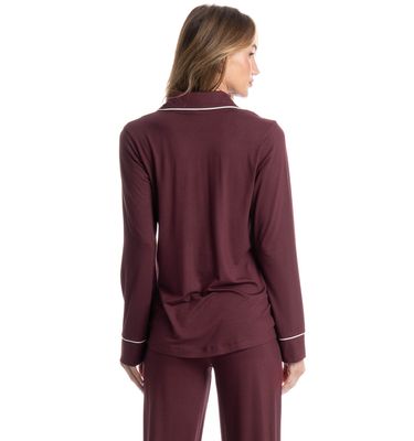Pijama Feminino Longo Americano Acácia - Imagem 4 - Mobile
