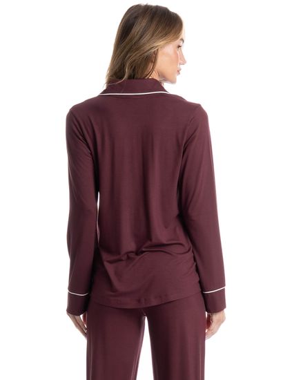 Pijama Feminino Longo Americano Acácia - Imagem 4 - Desktop
